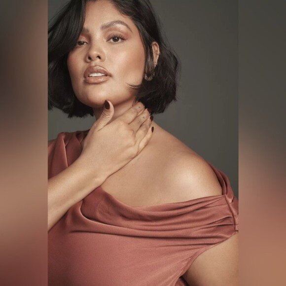 NWT Size XS - Maeve Asymmetrical Tie-Waist Satin Midi Dress (NWT US$178) - Picture 4 of 16